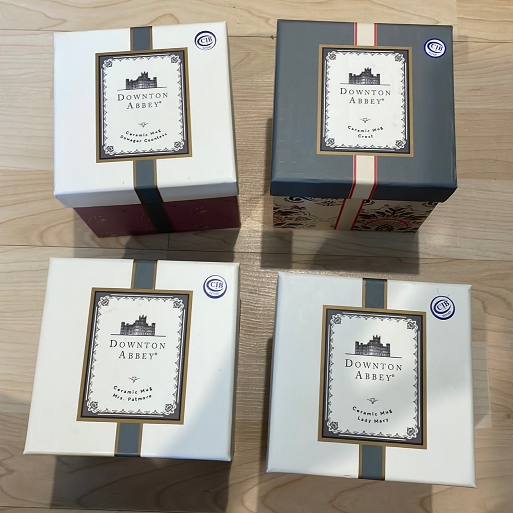 Complete set of downtown Abbey ceramic mugs